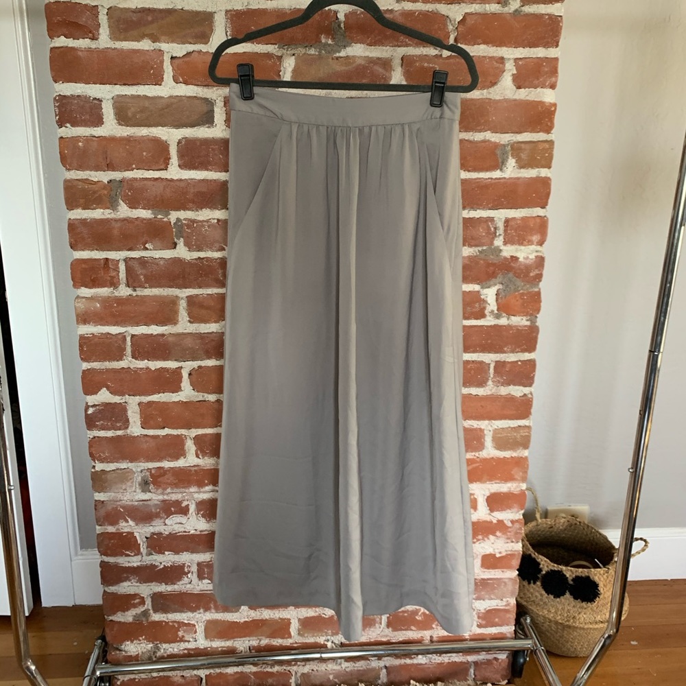 NEW GAP grey maxi skirt lined with pockets 2